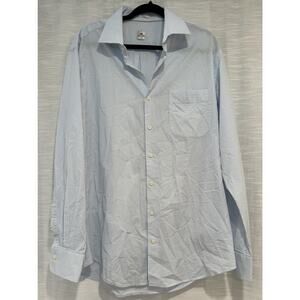Peter Millar Long Sleeved Shirt Large Blue & White 100% Cotton Button Down